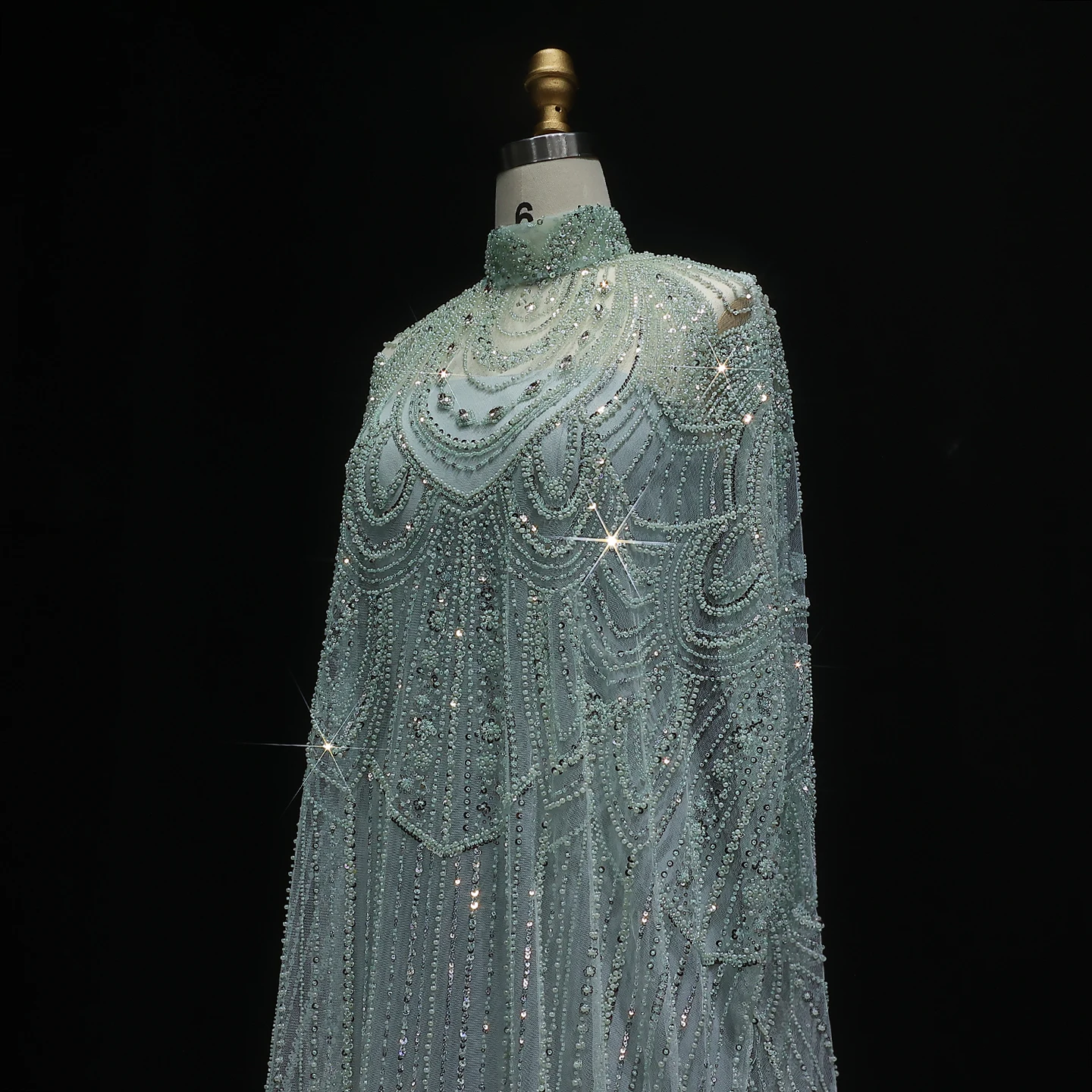 Sharon Said Luxuriöses Perlenbesetztes Dubai Nude Abendkleid für Arabische Frauen Hochzeit Eleganter Kaftan Formelle Partykleider SS780 Maßanfertigung – Detail 19