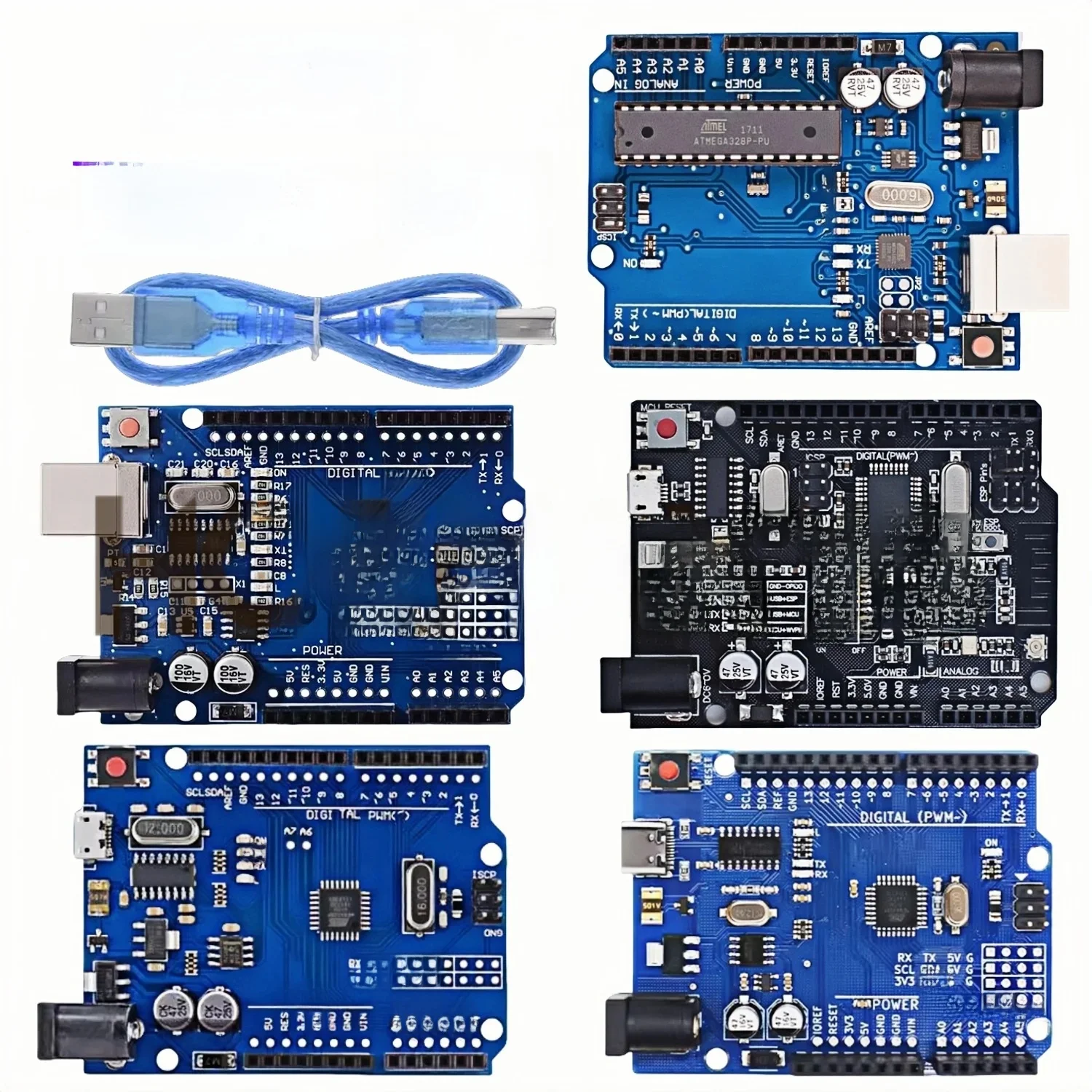 1-5 zestawów/UNO R3 oficjalne pudełko ATMEGA16U2/UNO + WiFi R3 MEGA328P Chip CH340G dla Arduino UNO R3 płytka rozwojowa WeMos ESP8266 — zdjęcie produktu 7