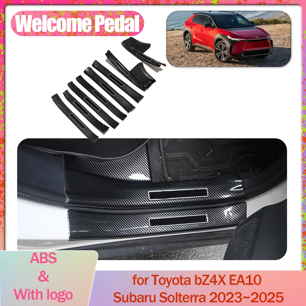 

Car Welcome Pedal for Toyota bZ4X EA10 Subaru Solterra 2023~2025 Door Sill Scuff Threshold Guard Plate Trim Strips Accessories