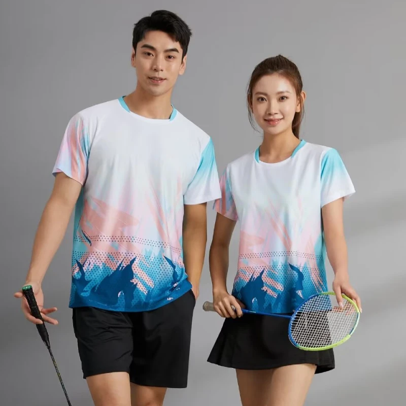 Tischtennis Trikot Männer Frauen Kurzarm Sport T-Shirt 3D-Druck Badminton Kleidung Paar Tischtennis Shirt Sommer Designs