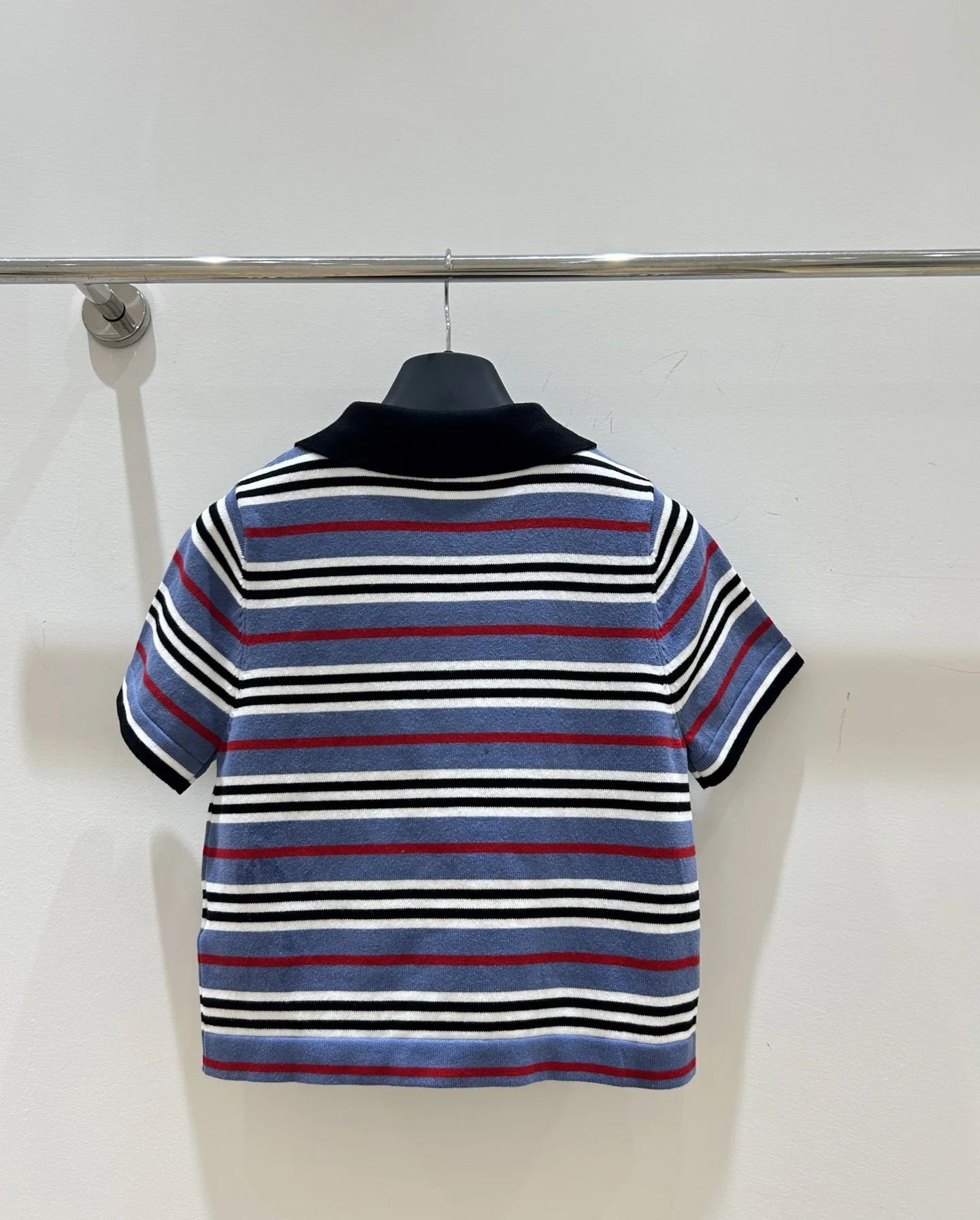 

2026 New Fashion Spring Vintage Color Block Slimming O-Neck Striped Half Sleeve for Women High Quality