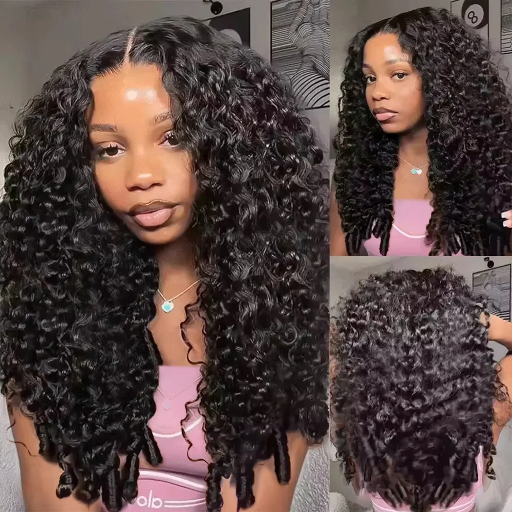 Burmese Curly Wig 13x4 Deep Water Wave Pre Plucked Lace Frontal Wig 13x6 HD Lace Front Wigs Human Hair For Black Women