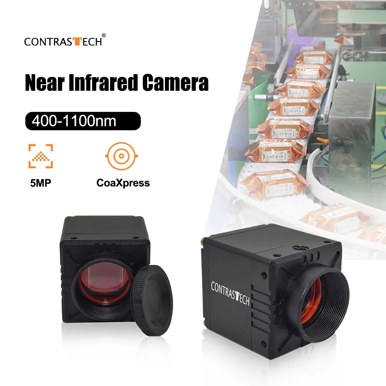 5MP 60fps USB3.0 Global Shutter NIR Camera 850nm 940nm 2/3'' Industrial Near Infrared Imaging for Lab Automation & Inspection