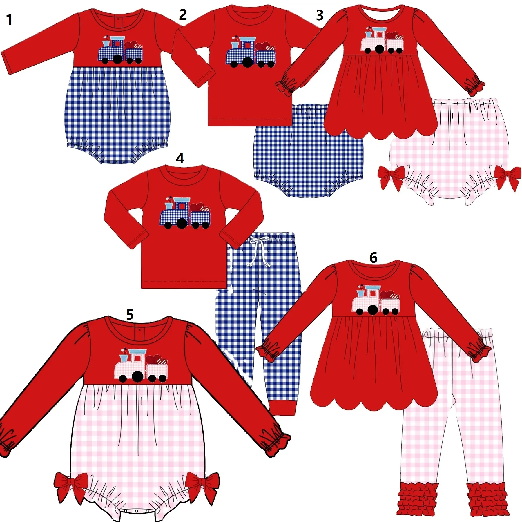 valentines outfit children boutique clothing boy girl cute outfits long sleeve romper set toddle clothes sibling clothes sets