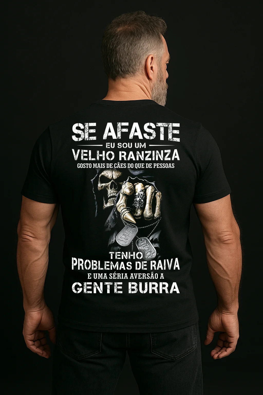 Männer T-Shirt schwarz lustige Phrase alte Ranzinza Wut Hund Aversion Gente Burra
