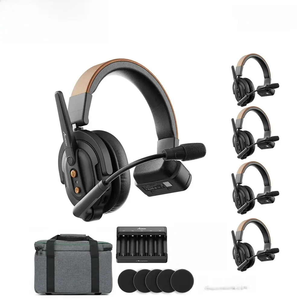 Accsoon CoMo SE MIC03 1V4 Full-Duplex Wireless Intercom Headset System Team Communication Headsets Microphone for Film Stage