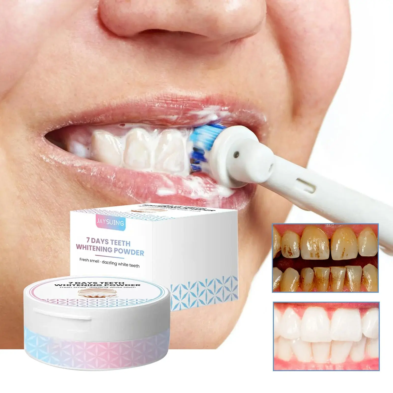 Teeth Whitening Powder Remove Yellow Plaque Stains Tartar Brighten Denture Cleaning Oral Hygiene Bleaching Dental Toothpaste