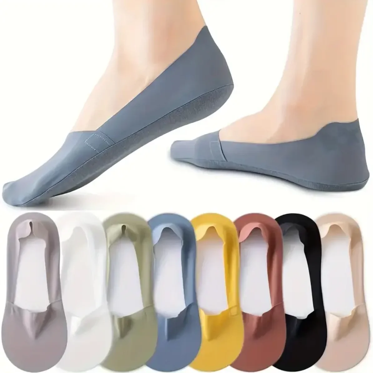 No Show Socks Womens 5-8 Pairs Low Cut Liner Non Slip Socks for Women Footies Invisible Socks for Flat Boat