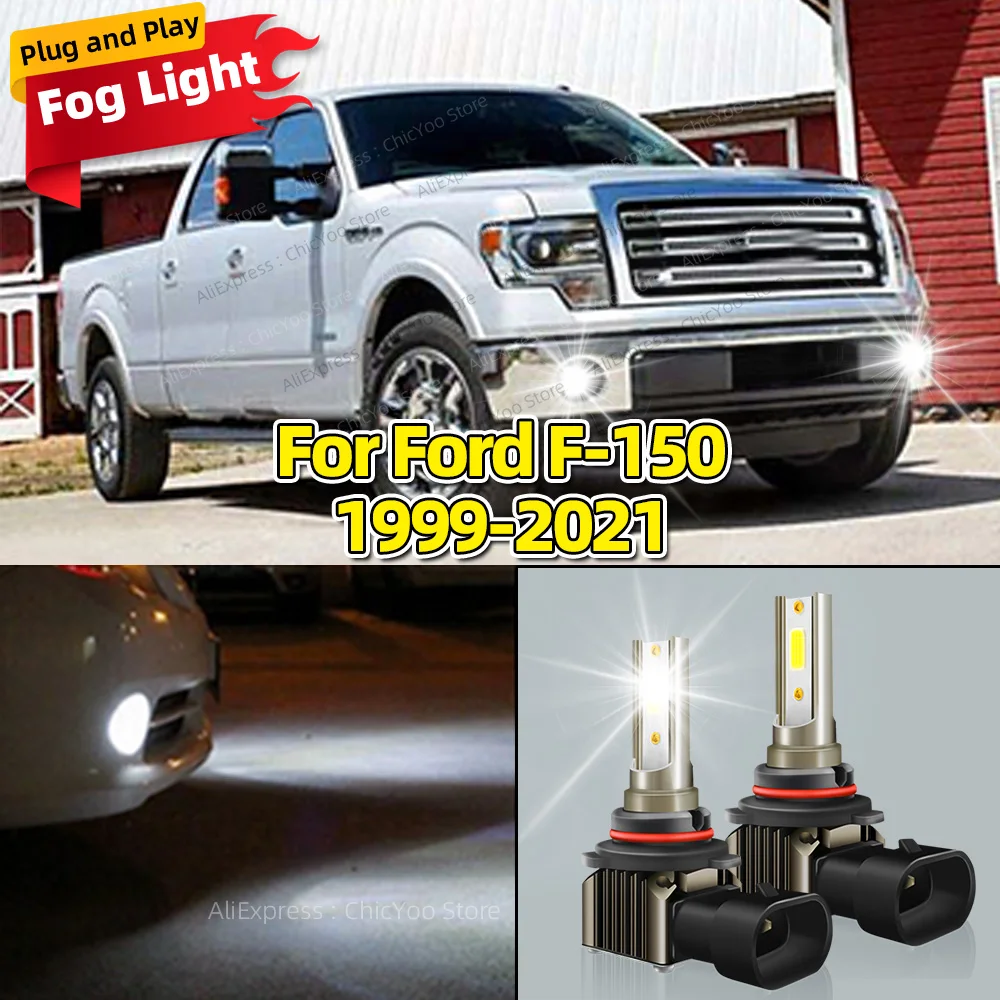 LED Car Front Fog Light Lamp 9045 9145 H10 Bulb 6000K For Ford F-150 F150 1999 2000 2001 2002 2003 2004 2005 2006 2007 2008-2021