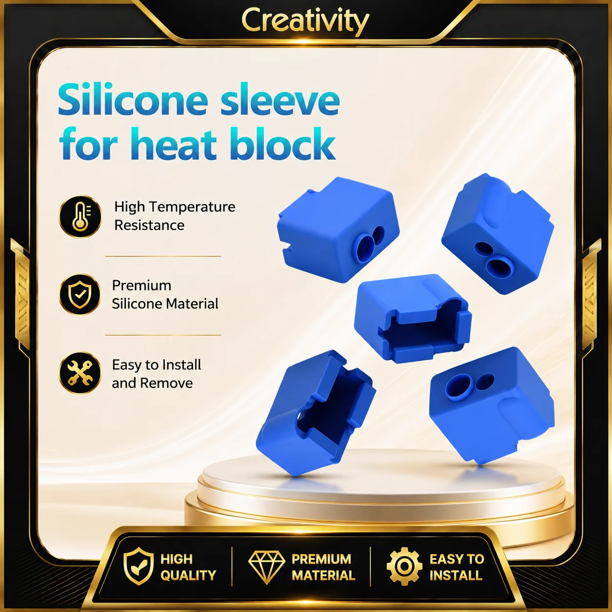3D Printer Parts Silicone Sock for V6 Volcano MK8/CR10/CR10S Heated Block Warm Keeping Cover Case Hot End
