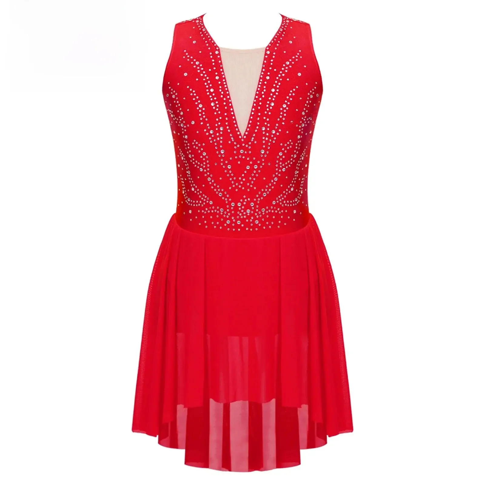 Robe de danse moderne en fibre lyrique pour filles, robe de ballet en maille avec biscuits, justaucorps de patinage artistique, vêtements de danse sur scène pour enfants