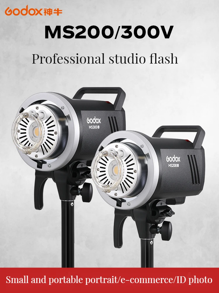 Godox 200W MS200V 300W MS300V LED Studio Flash Built-in 2.4G Wireless Receiver Lightweight Compact Bowens Mount LED Modeling Lam