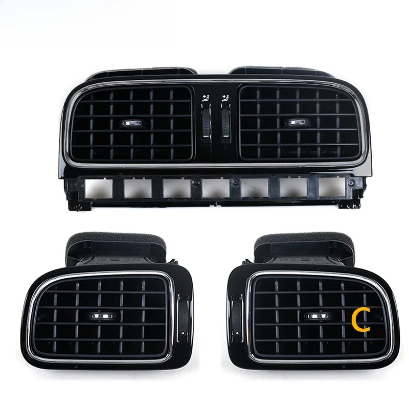 Tableau de bord Central noir brillant de voiture pour VW Polo 2011 2012 2013 6RD 819728 6RD 819703 6RD 819704 Évent chromé de sortie d'air AC