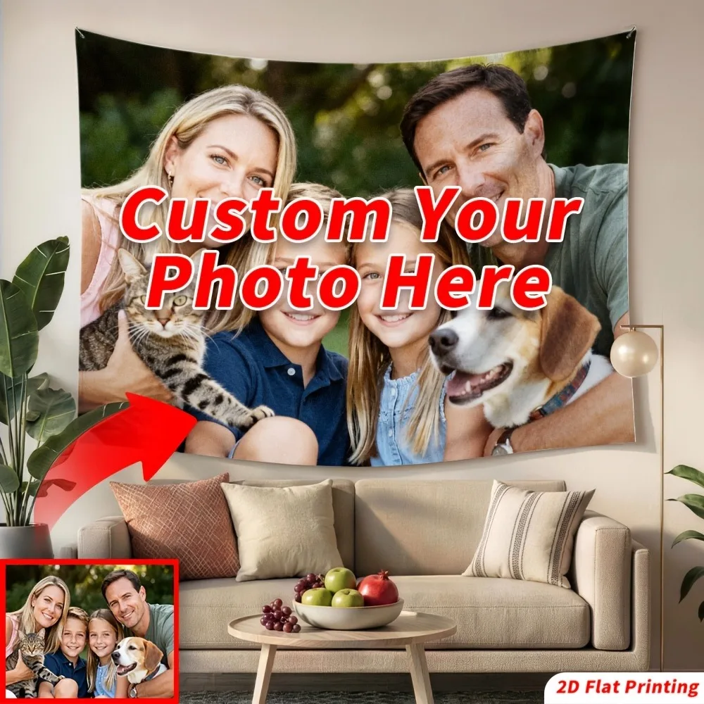 1pc Custom Photo Square Tapestry Backdrop – Indoor Wall Decoration, Perfect for Birthdays, Parties, Festivals And Everyday Decor view 3