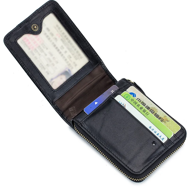 BULLCAPTAIN Vintage Style Wallet Genuine Leather Wallest Male Purse Card Holder High Quality Wallet for Boyfriend Husband Father