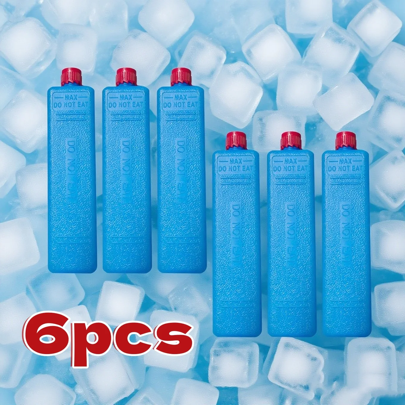 6PCS Eis Box Gefrierschrank Blöcke Leichte Wiederverwendbare für Outdoor Camping Picknick Reise Familie Kühltasche Angeln Party Liefert