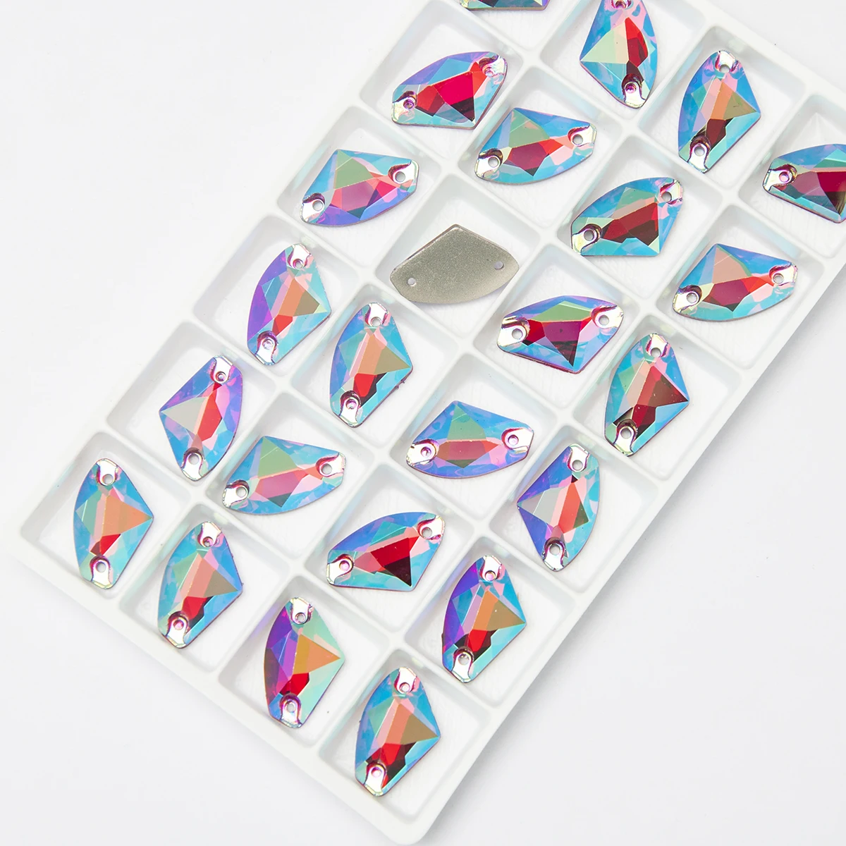 YANRUO 3256 Galactic 9x14mm AB-beschichtete Aufnähsteine 96 Stück DIY Trikot-Edelsteine für Handarbeiten, Applikationen und Kleiderherstellung – Detail 1