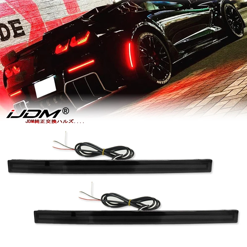 2PCS Red LED Car Rear Bumper Reflector Lights Brake Tail Lights Rear Bumper Fog Light For 2014-2019 Chevrolet Corvette C7