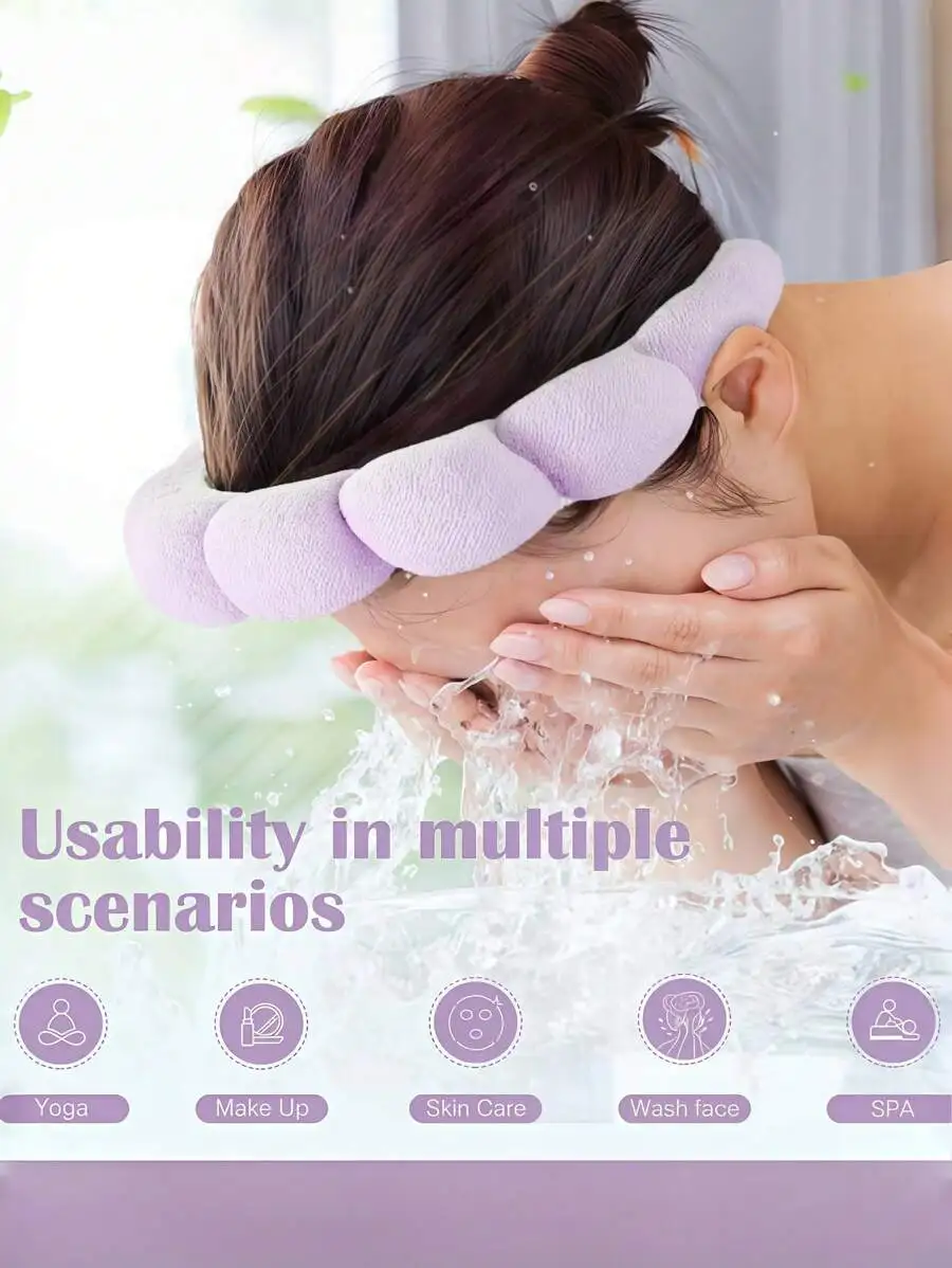 3pcs1set  Sponge Headband Wrist Band Yoga Running Skin Care Moisture Wicking Hair Band Facial Mask Cleaning And Exercise Neutral Fitness And Beauty Accessories Fashion Gym Self Care Bathroom Necessities Hair Accessories Exercise Equipment