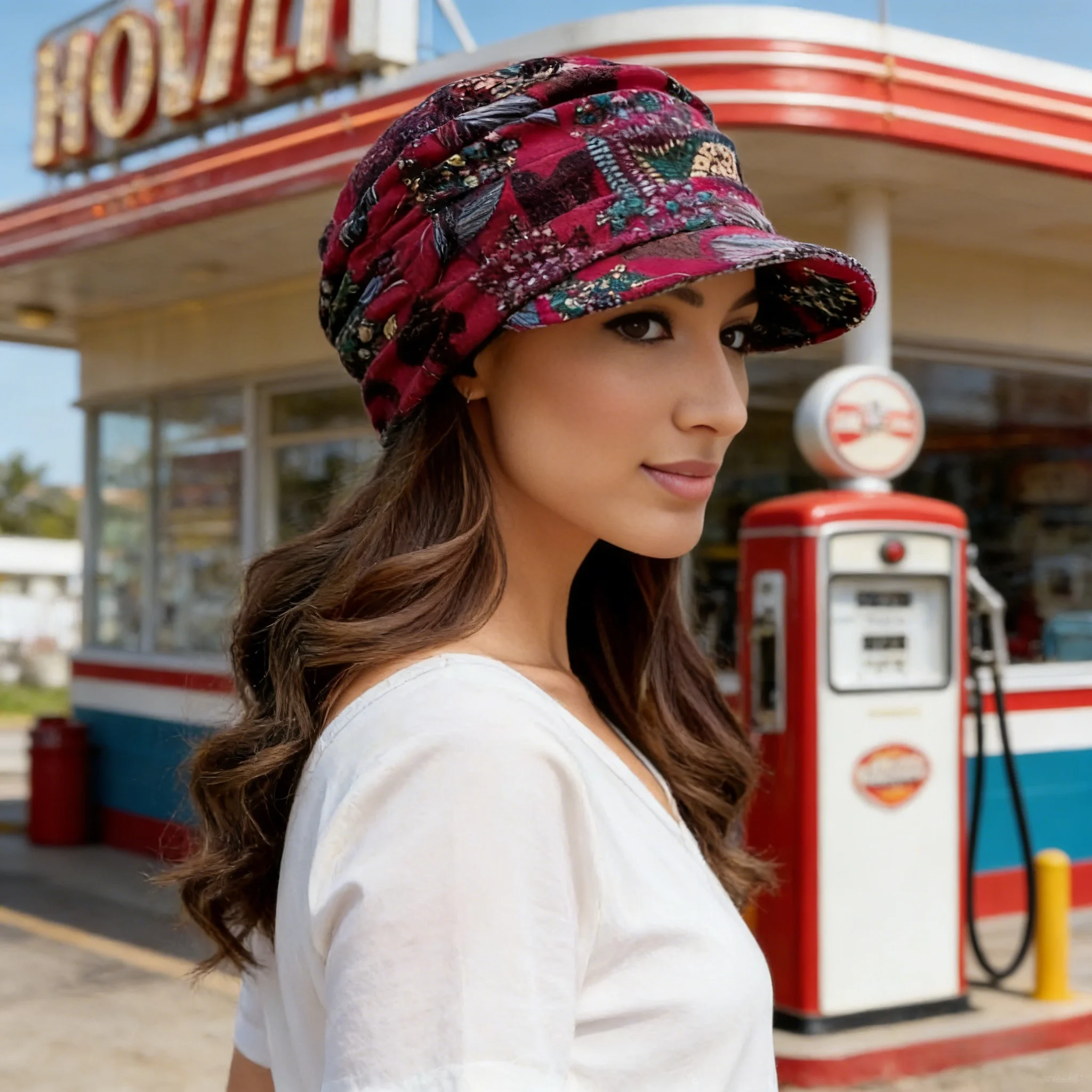 

1 Red Adjustable Twisted Peak Cap – Breathable Cotton Fabric with Curved Brim for Sun Protection and Fashion