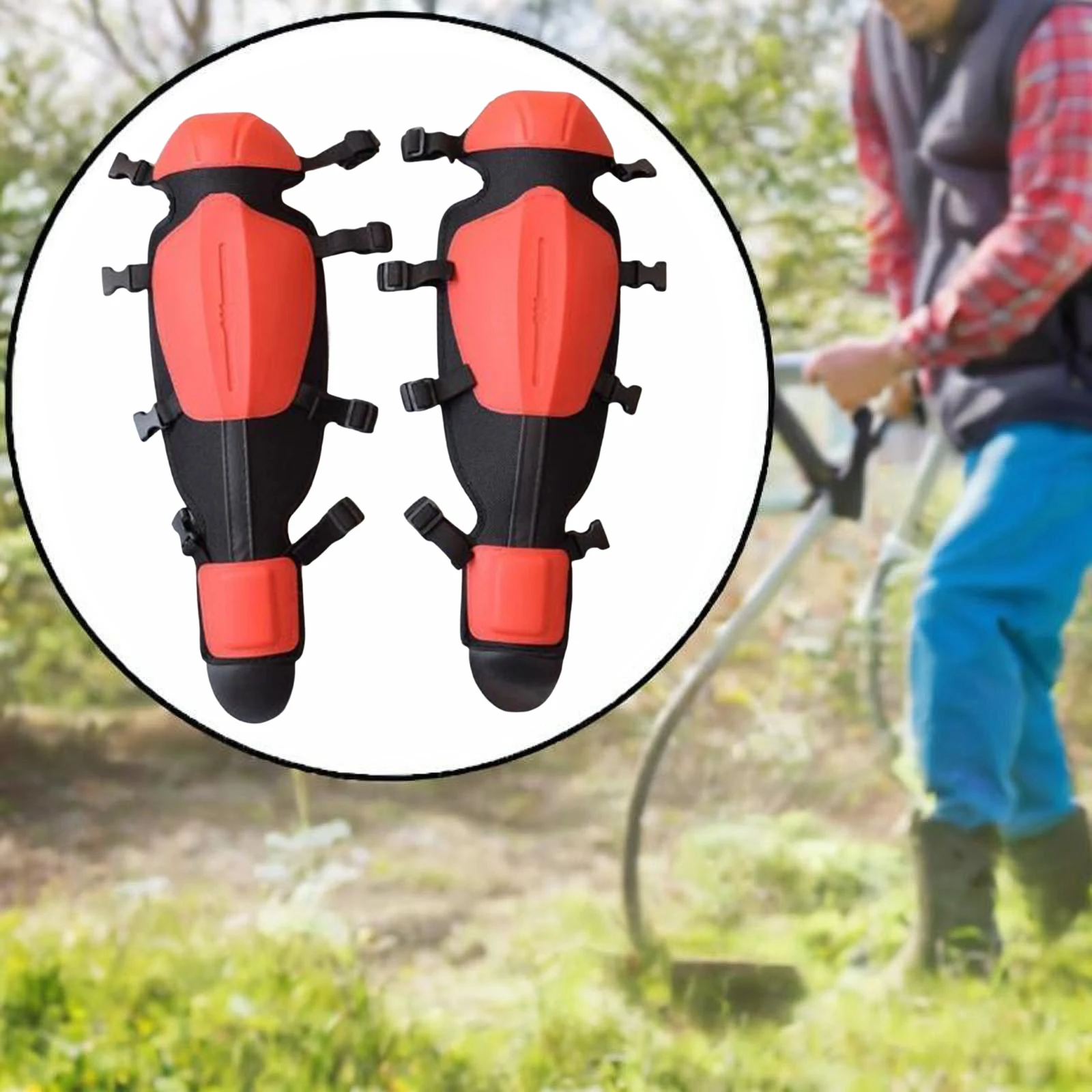 1 Pair Gardening Knee Pads Adjustable Pruning Gaiters Lawn Mowing Shin Guards Gardening Knee Pads Chainsaw Shin Guards