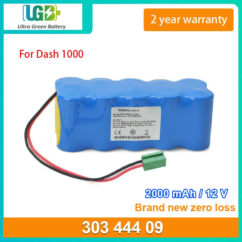 

UGB New battery For GE 303 444 09 30344409 Eagle 1000 Eagle1000 Dash 1000 Dash1000 medical Battery 12V 2000mAh