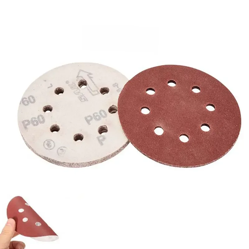 20 sztuk 5 Cal 125mm okrągły papier ścierny polerowanie dysku papier ścierny Grit 40-3000 Hook and Loop tarcza szlifierska polski — zdjęcie 2