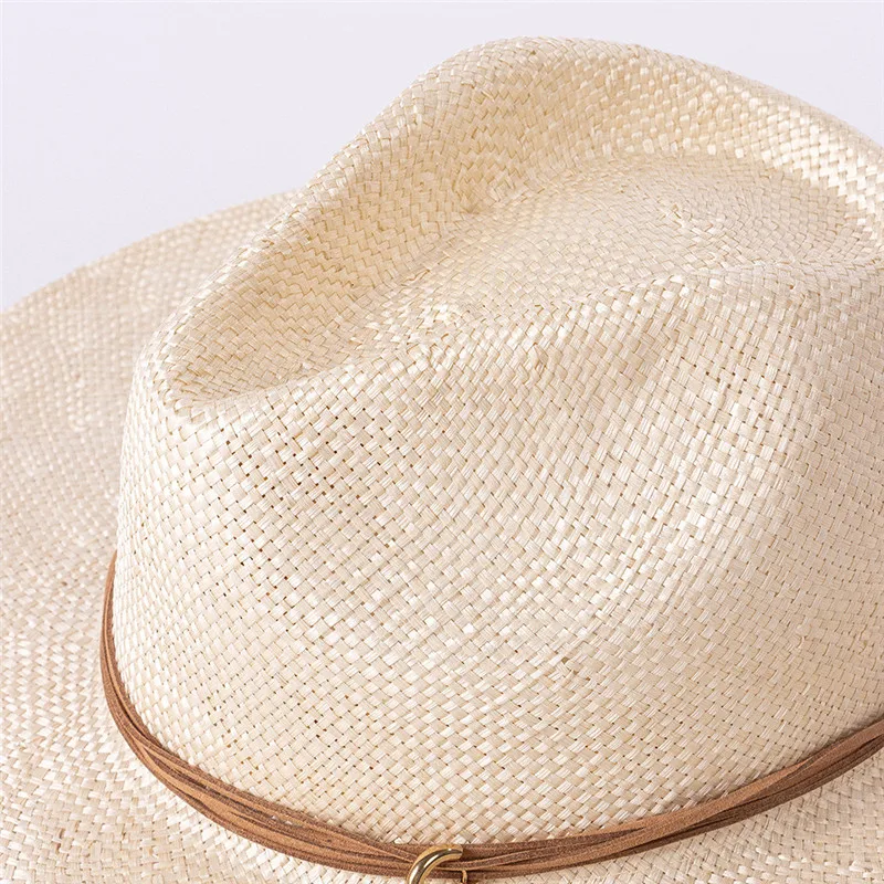 USPOP New Straw  Hats Summer Wide Brim Hats  Beach Hat Natural Sisal Sun Hat With Chain