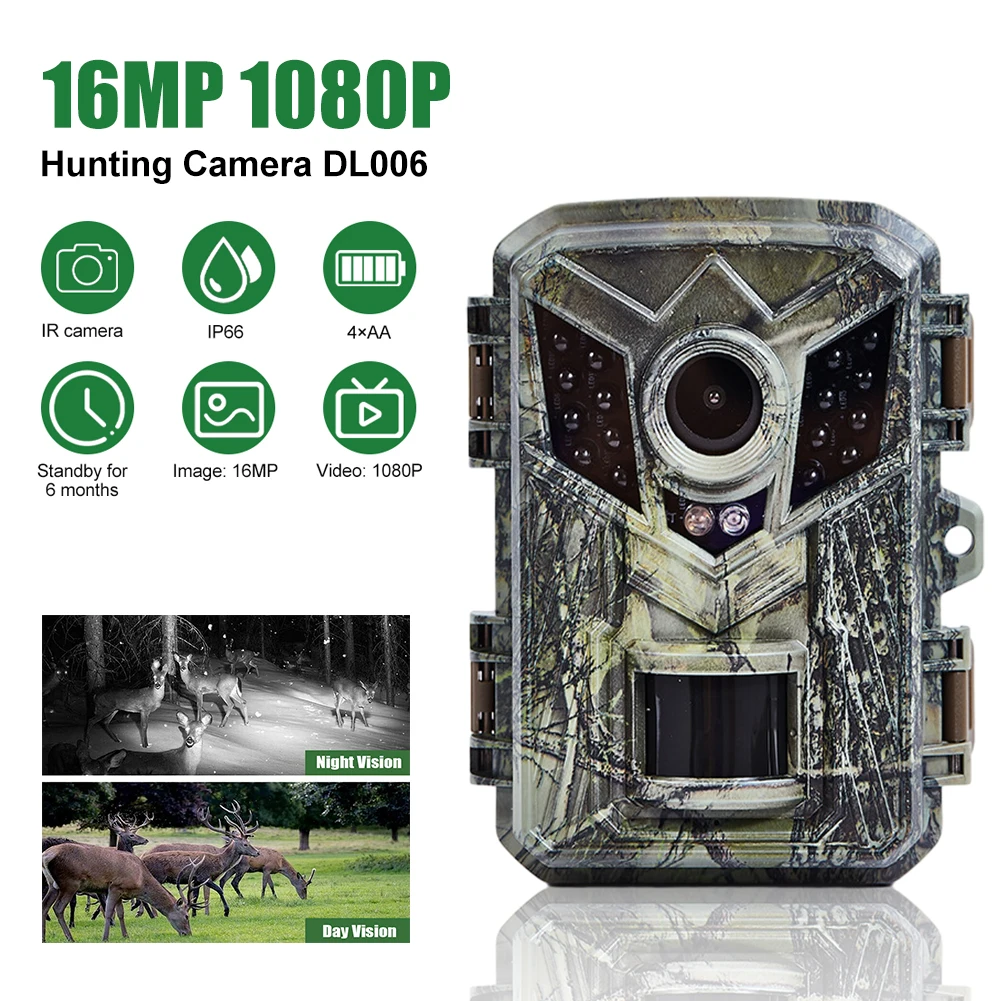 Mini Hunting Camera 16MP 1080P Motion Activated 0.2s Trigger Time Infrared Night Vision Wildlife Obervation Trail Game Scouting