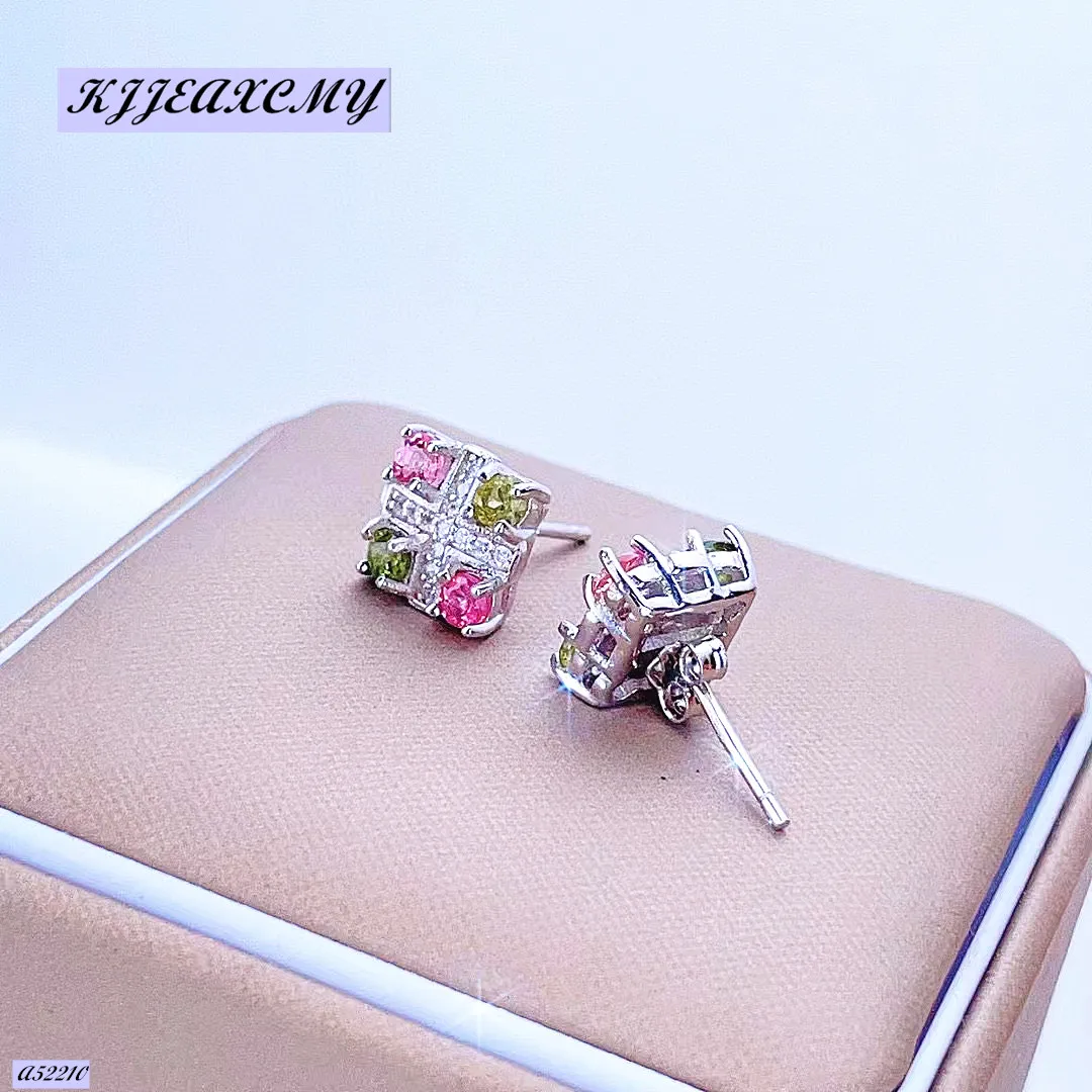 

Boutique Jewelry 925 Sterling Silver Natural Gem Tourmaline Earrings Ms Gift Wedding Party Girl New Year Valentine's Day