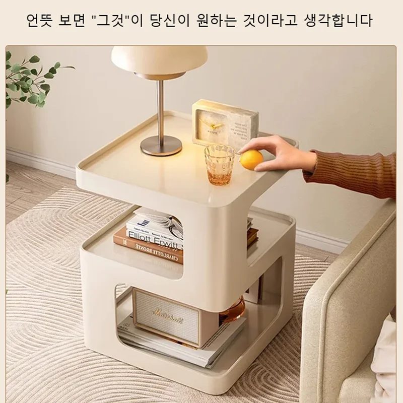 35*35*47cm 철제 소파 베드 캐비닛 가벼운 럭셔리 심플 모던 테이블 북유럽 아이디어 거실 테이블 모서리 테이블 사이드테이블 이동식 침