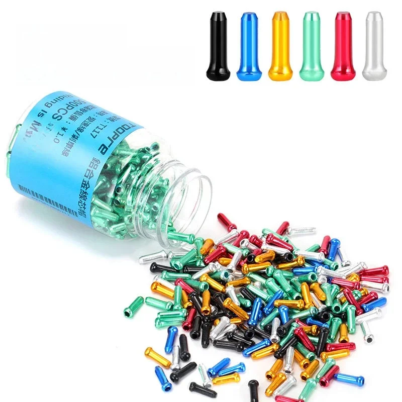 AliExpress NONE 300pcs Bicycle Brake Variable Speed Cable Cap Wire End Cap Aluminium Alloy Road Vehicles Tail Cap Of Pipeline Shift Derailleur