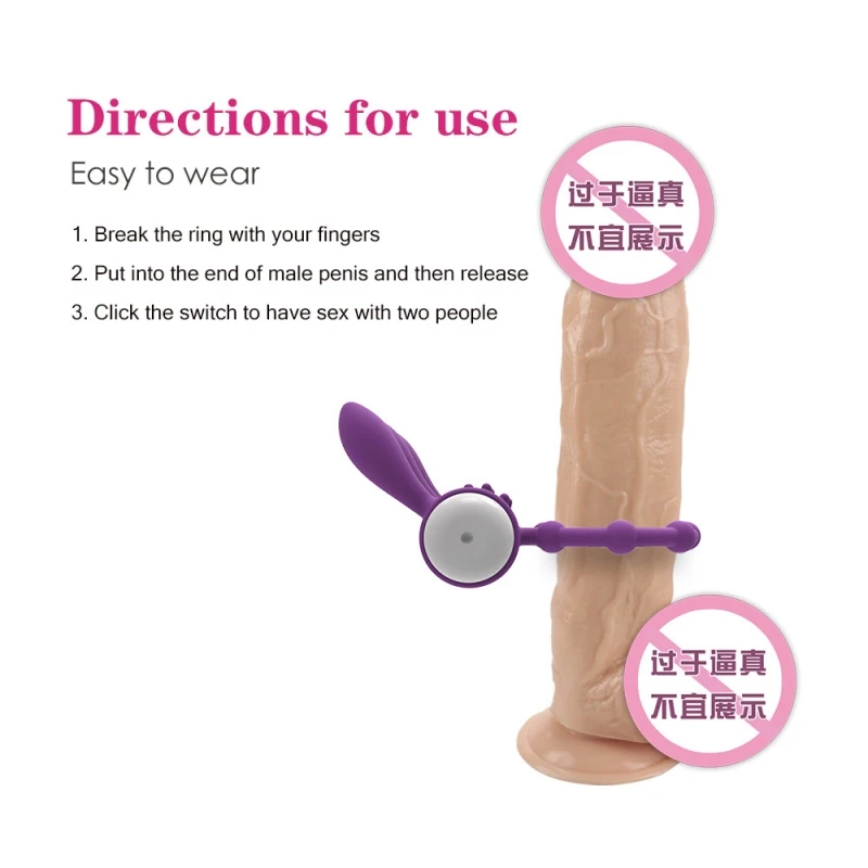 Vibrator Cock Ring Rabbit Vibrating Penis Ring for Man Delay Ejaculation Clit Stimulation Intimate Sex Toys for Couple Rings 18+