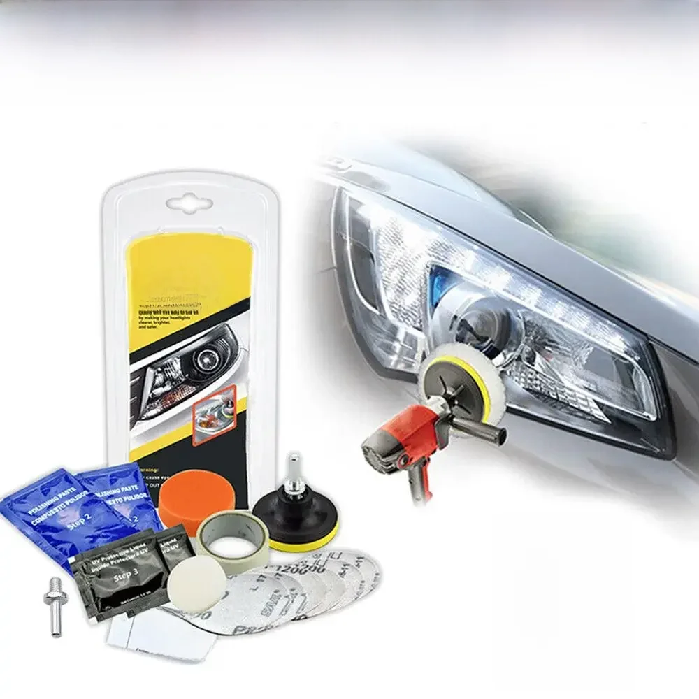 Restoration Kit for Car Farol Reparação, Limpeza e Polimento Pasta, DIY