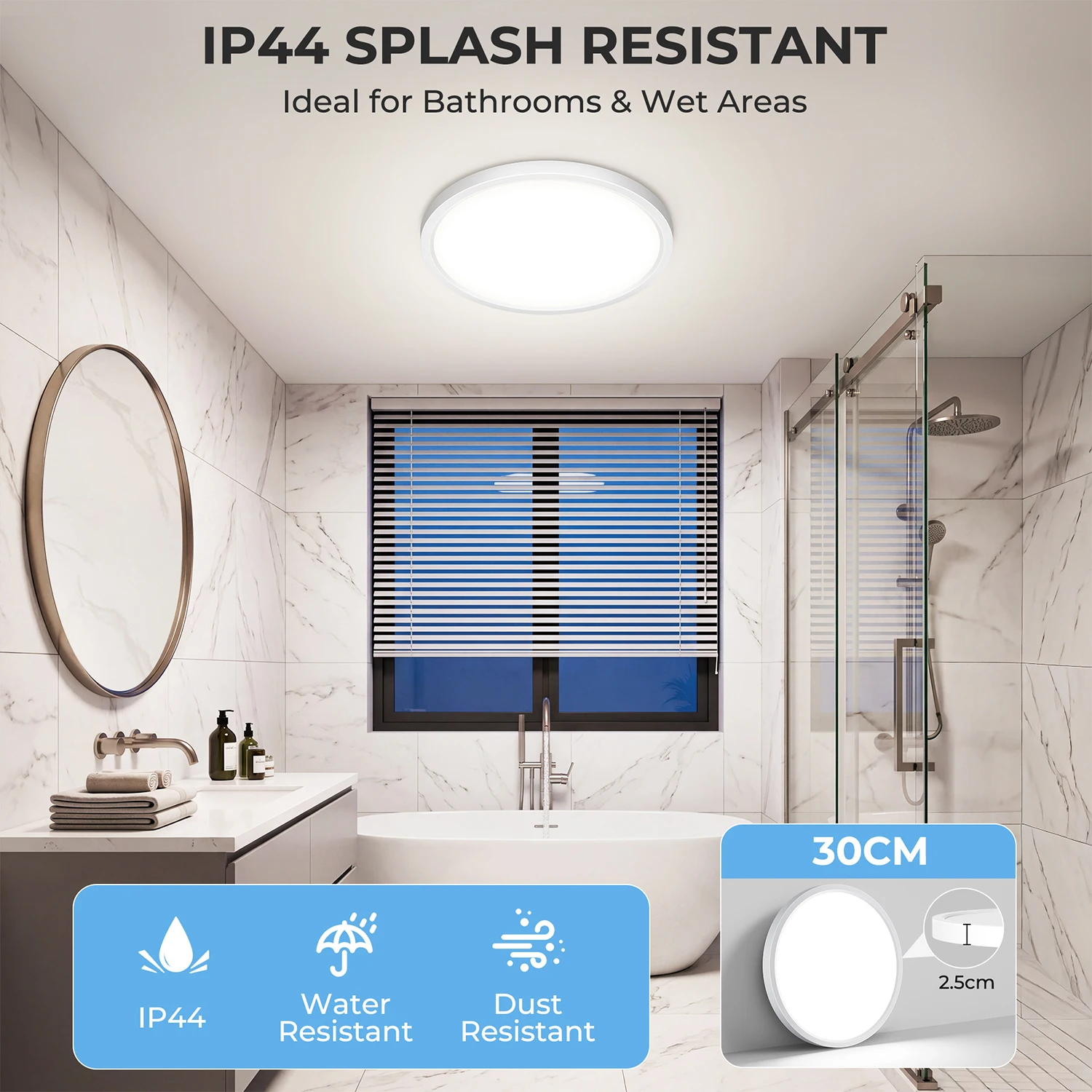 Bild 7: Variable Intensität runde LED-Deckenleuchte, Einbauleuchte, 3000K-6500K, Fernbedienung, einstellbare Helligkeit von 10% bis 100%, ideal für Schlafzimmer, Wohnzimmer und Küche (12/16/20/24 Zoll).