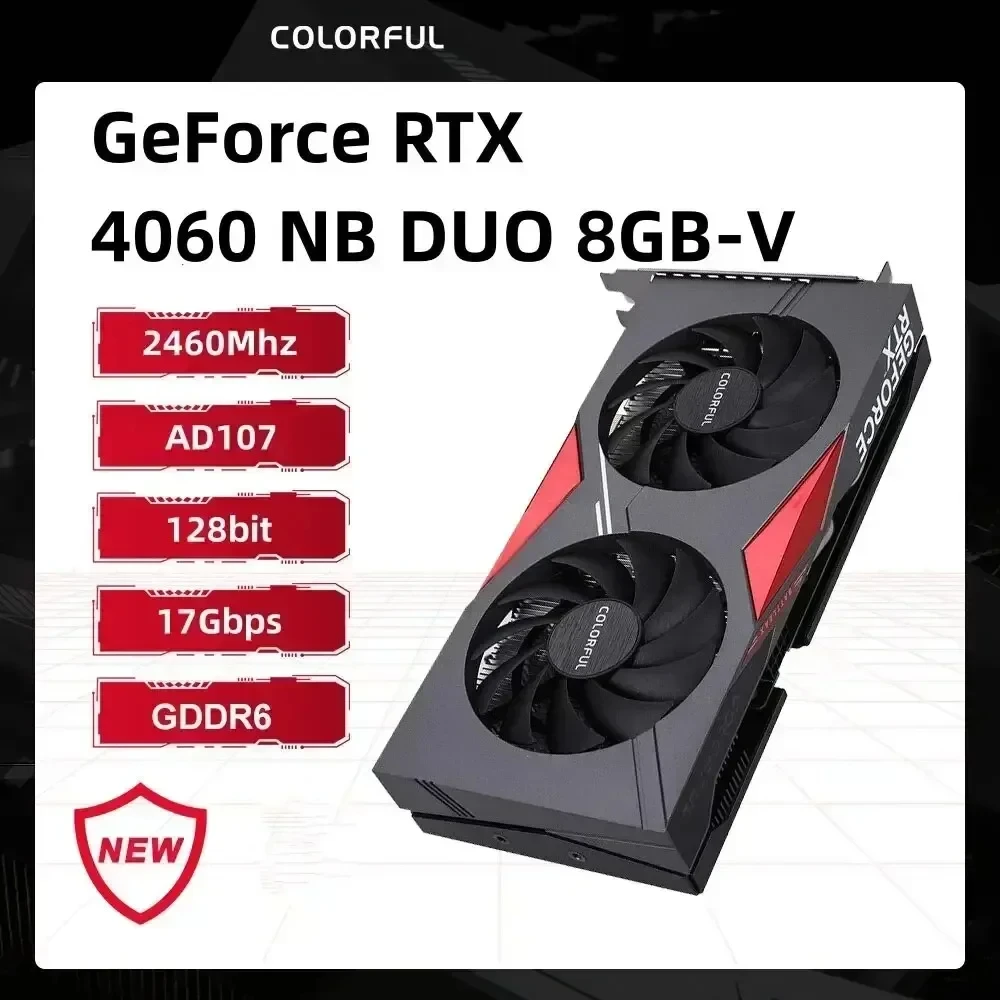 Colorida GeForce RTX 4060 NB DUO 8GB GDDR6 128bit Overclock para juegos GPU