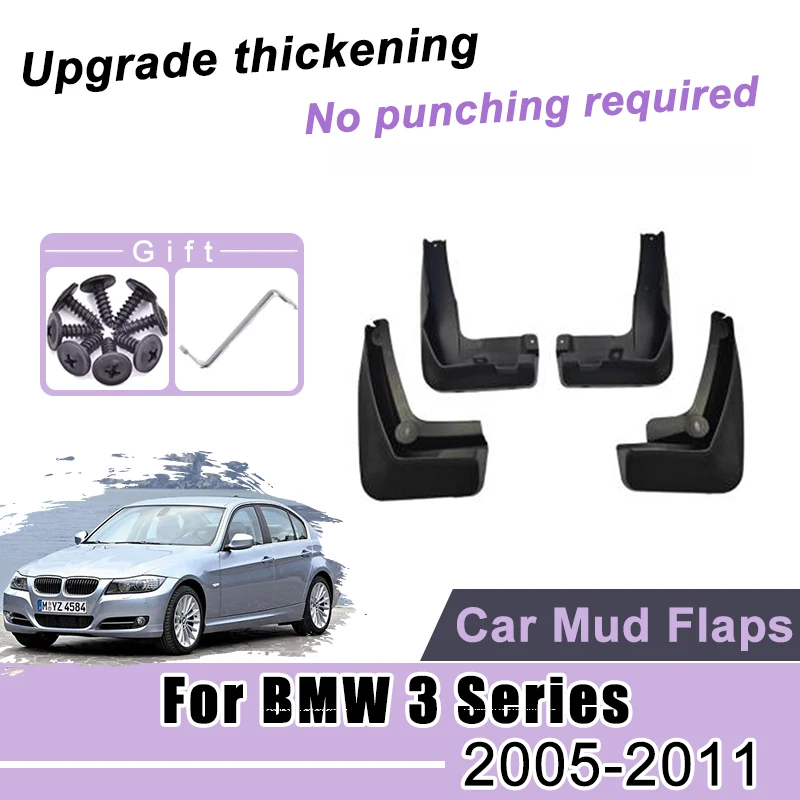 

4PCS Mudguards Fender For BMW 3 Series E90 E91 E92 E93 2005~2011 Front & Rear Mud Flaps Splash Guards Mudguard Black Anti-splash