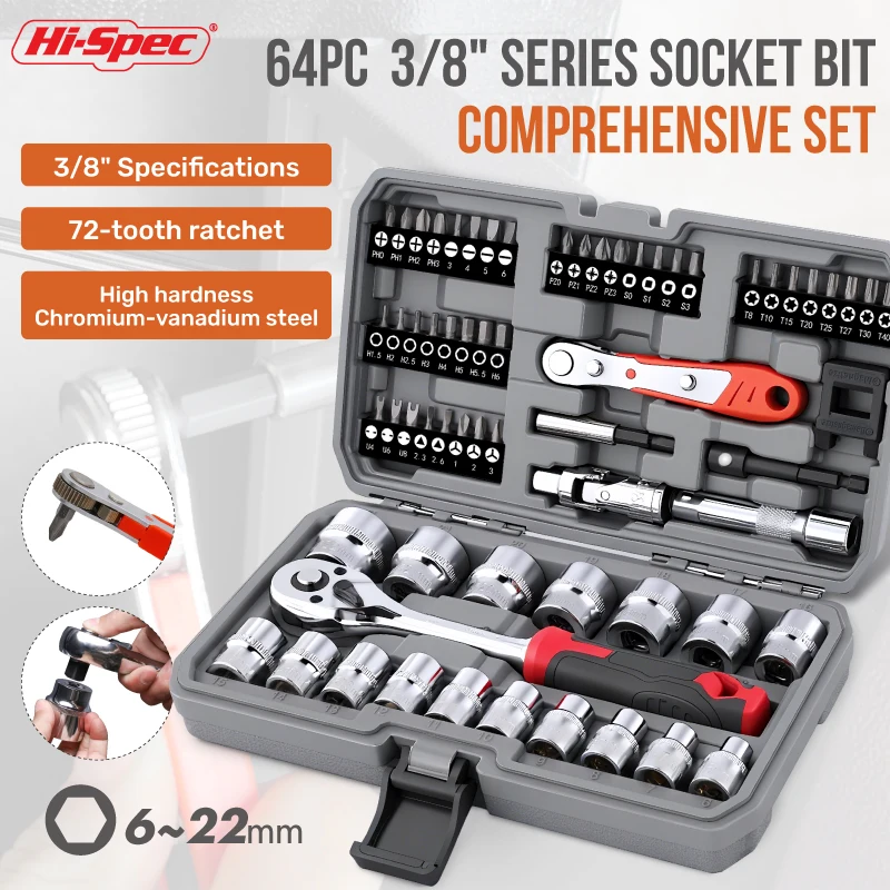 64PC 3/8" Socket & …