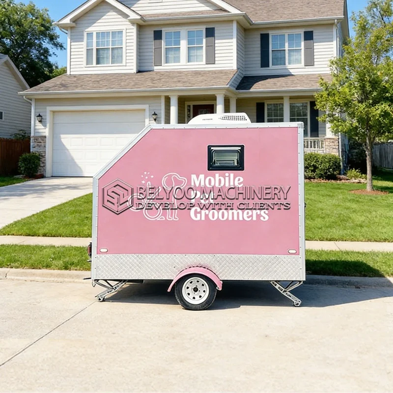 

Belyoo New Mobile Pet Grooming Trailer Dog Wash Station Truck Pet Salon Van Custom Mini Trailer for Dog Grooming Business