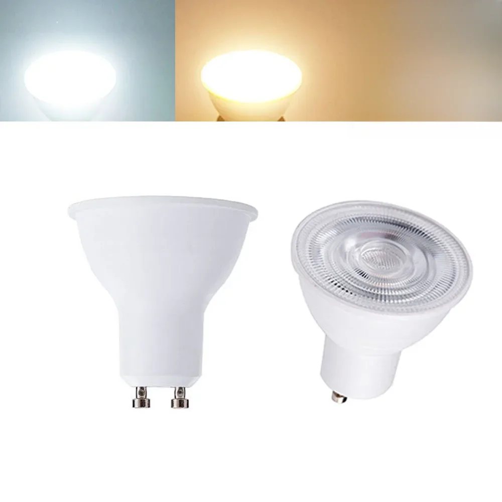 Ampoules de projecteur LED GU10 à intensité variable, Angle de faisceau de 24 degrés COB 7W 110V 220V, blanc froid et chaud, remplacement des lampes halogènes pour la décoration de la maison