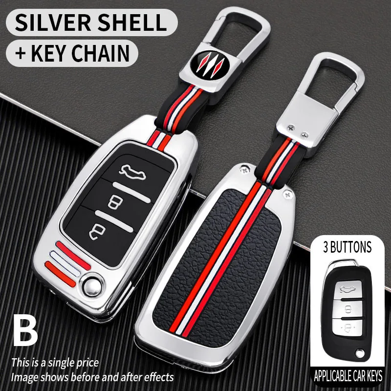 Zinc alloy + silicone Car Key Case Cover for Geely X6 X3 GX3 EC7 EC8 GC6 EC715 EC718 Emgrand7 EU7 EC7-RV EC718-RV Accessory