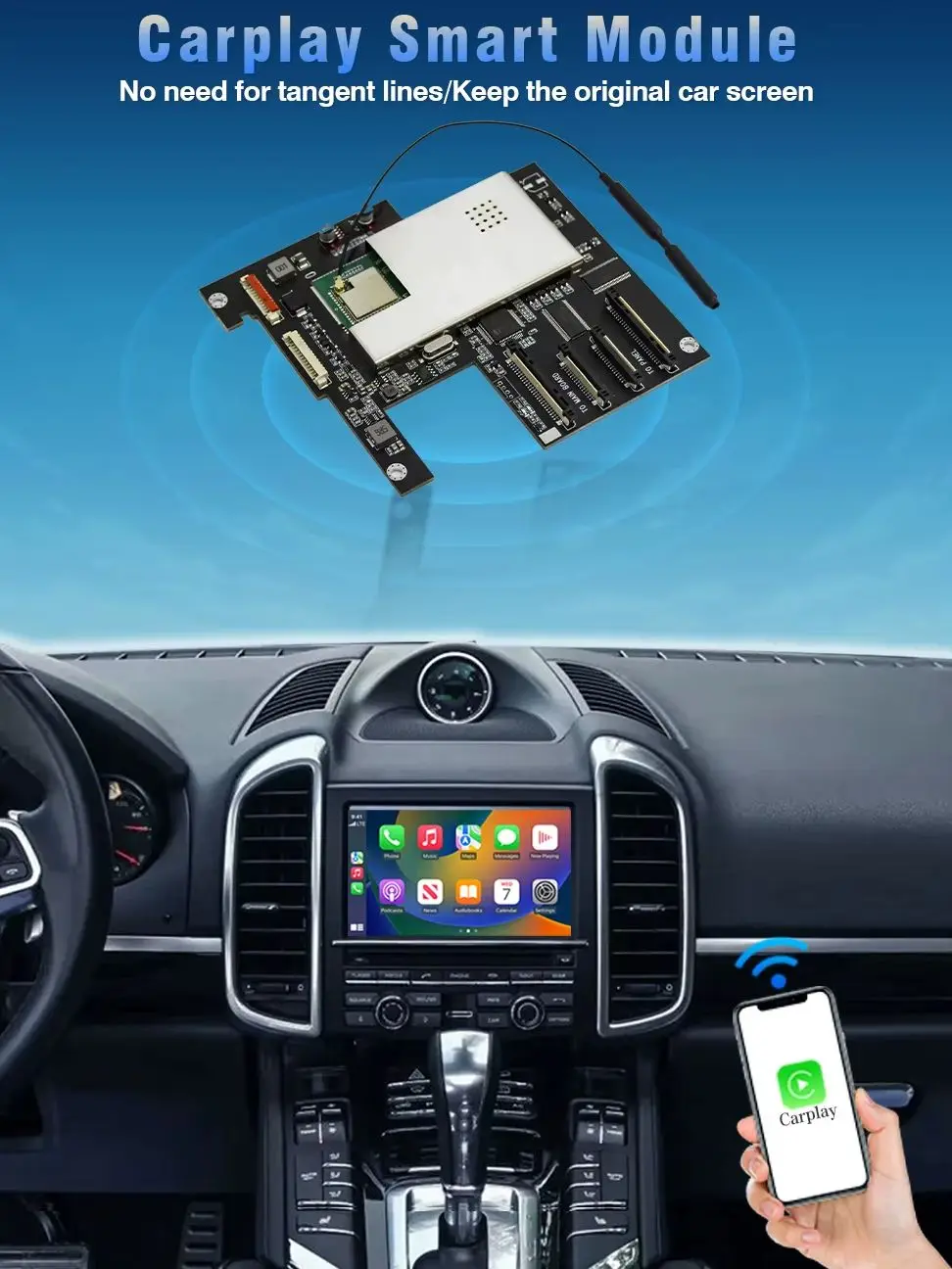 AUTOTOP Draadloze CarPlay Android Auto Module Box voor Porsche PCM3.1 Panamera Cayenne Cayman Macan Boxster Multimedia AirPlay - afbeelding 2