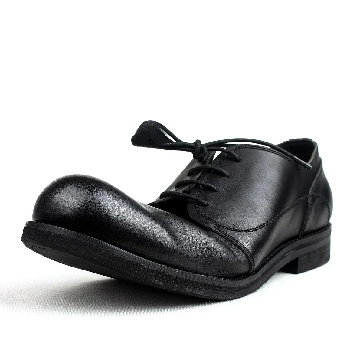 Retro męskie skórzane buty na co dzień z dużą główką skórzane buty wiosenne jesienne buty męskie — zdjęcie 2
