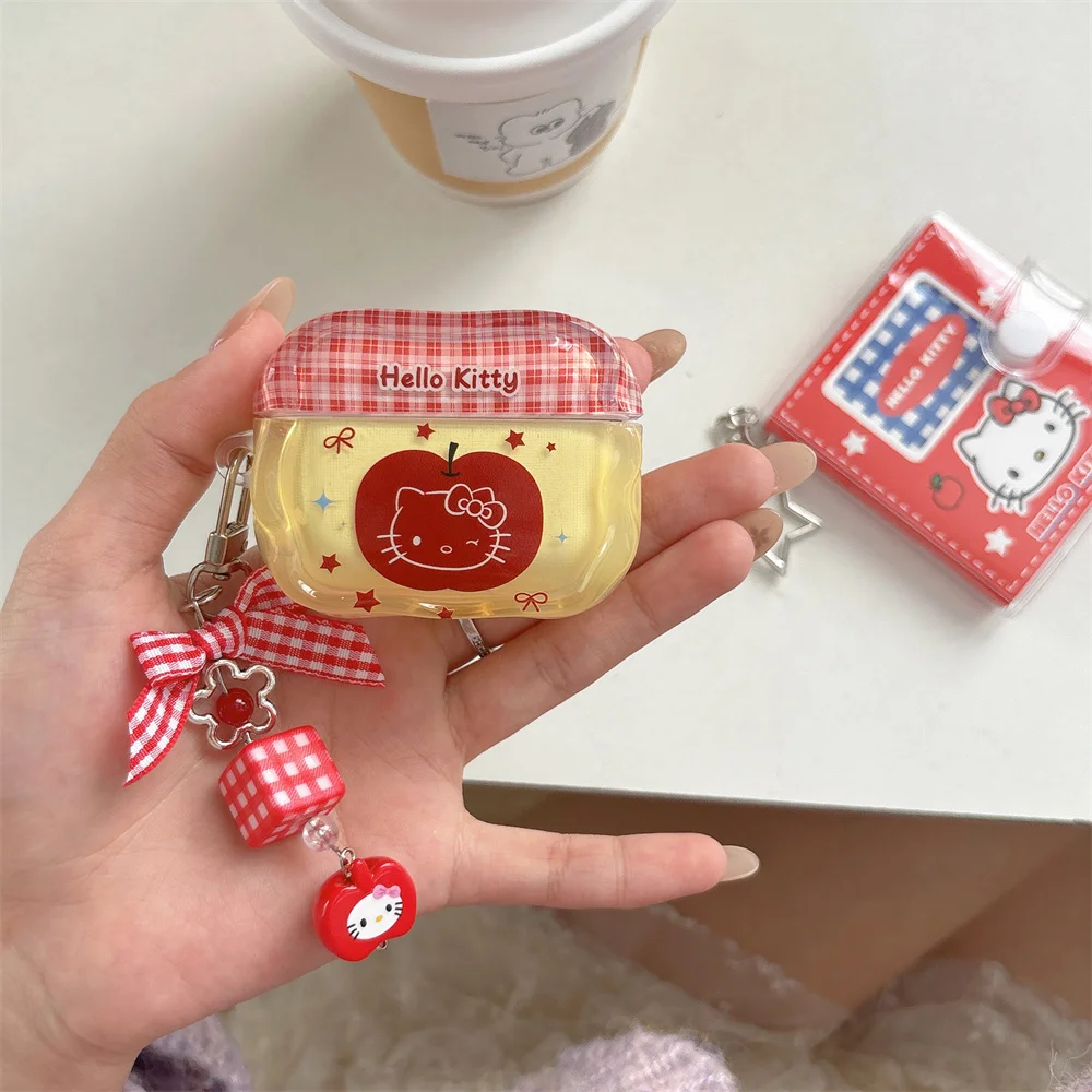 Coque d'écouteurs INS mignonne et tendance HelloKitty avec cordon de suspension en TPU, compatible avec les écouteurs Bluetooth Apple AirPods 4/3/2 Pro 2/3