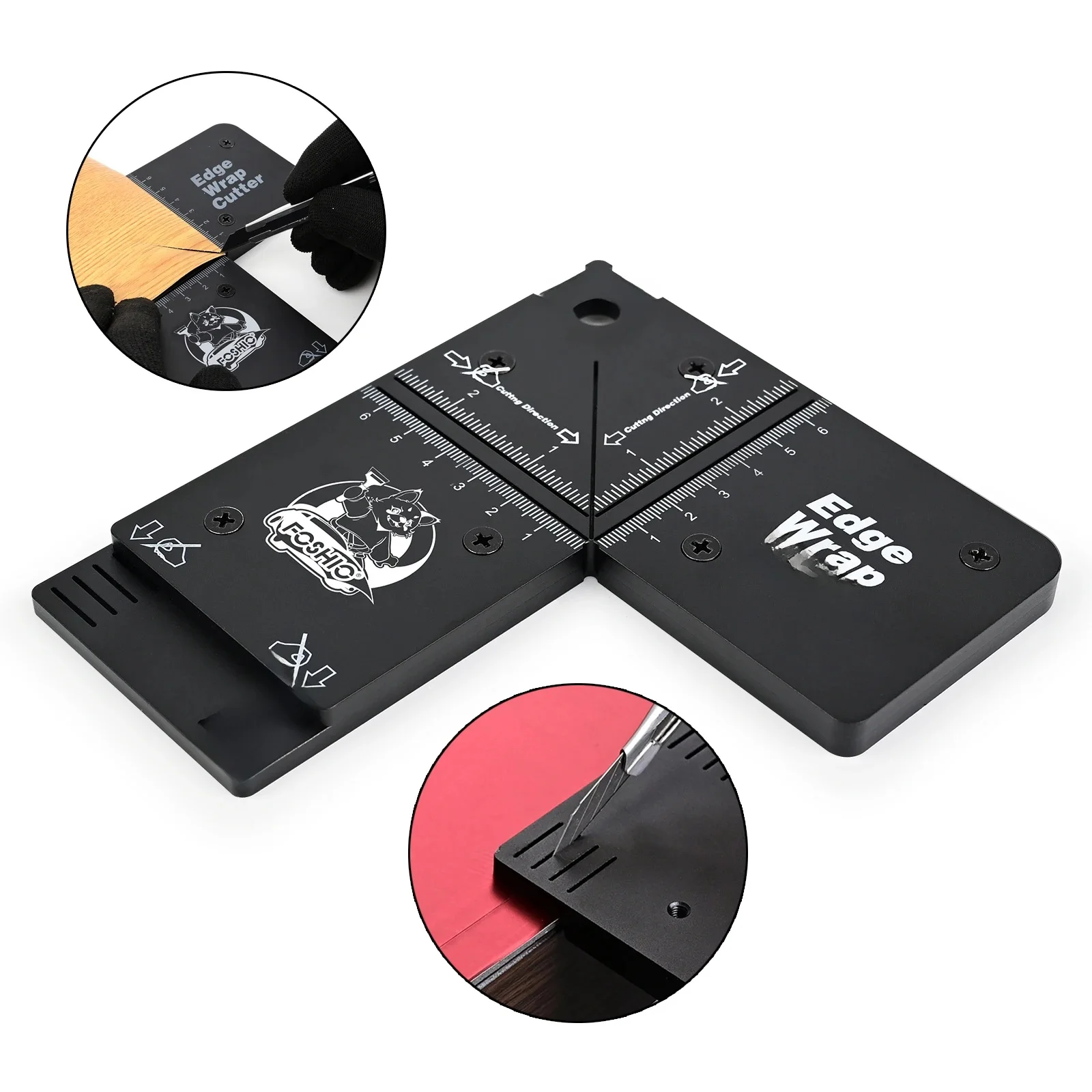 FOWinterO-Outil de coupe d'angle en vinyle pour voiture, coupe-bordure, gabarit de découpe en plastique, application de film de protection de table de meubles