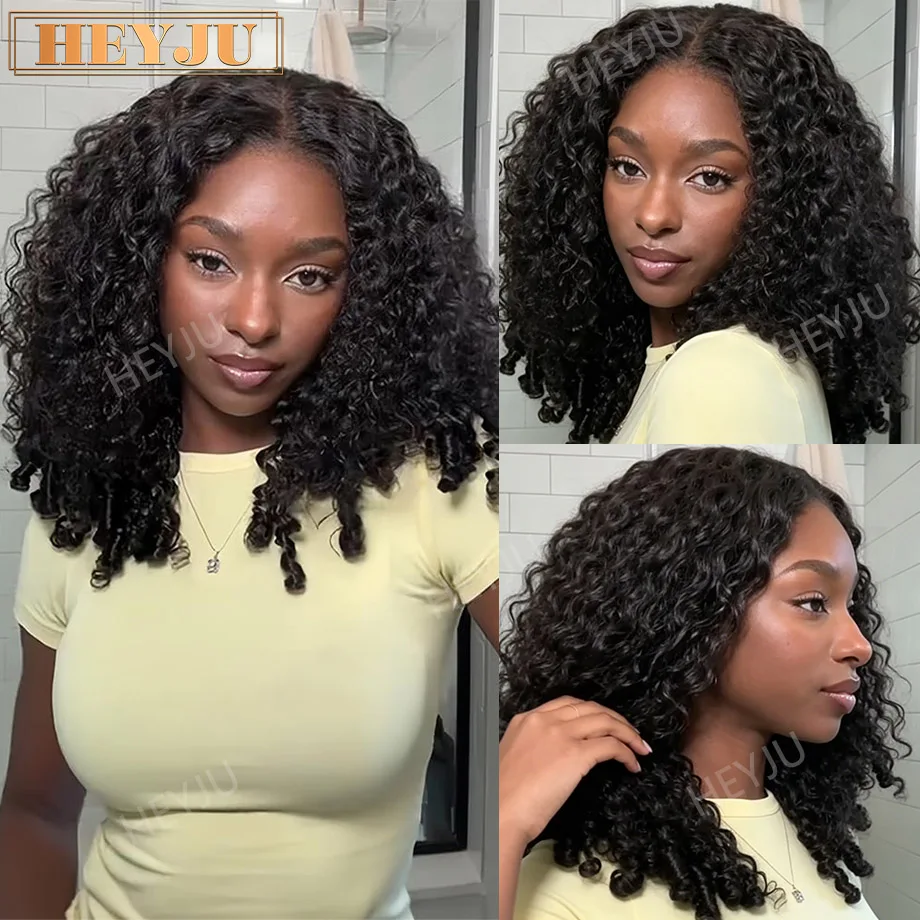 30 32 Inch Burmese Curly Human Hair Half Wigs Brazilian Glueless Wigs With Drawstring Ready To Wear Curly Half Wigs For Woman