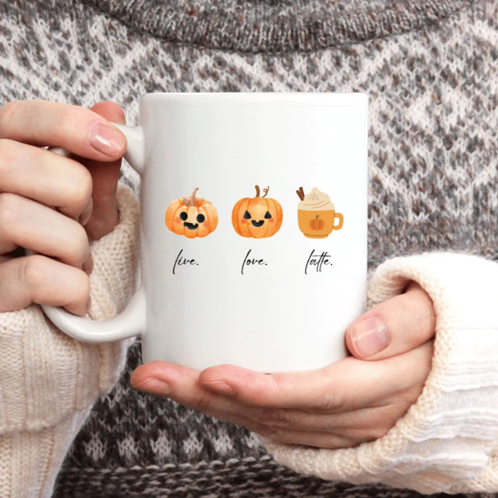 1pc 3A grade 11 oz pumpkin ceramic coffee mug for room Halloween decoration Birthday Christmas Holiday gift