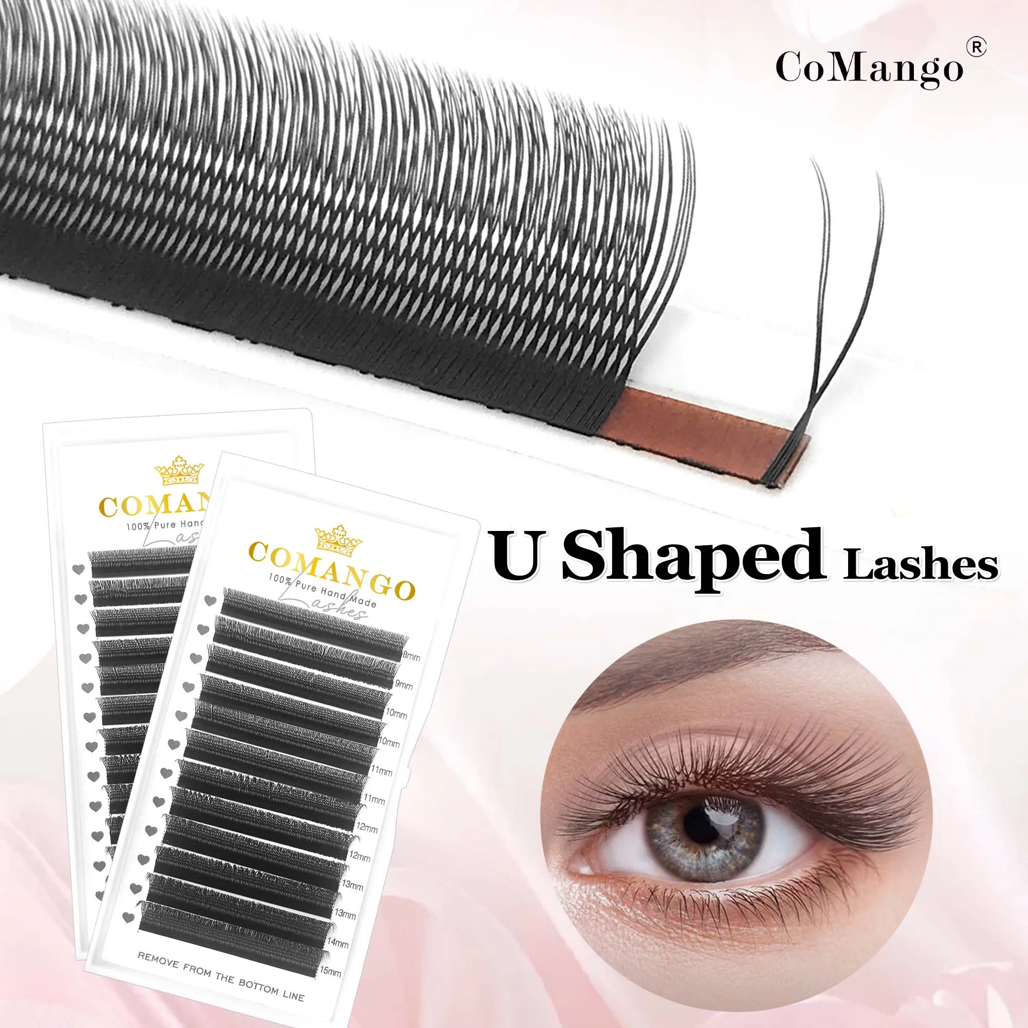 

U Shape Parallel Flower Lashes YY Eyelashes Extensions 8-15 Single&Mix Easily Grafting Natural Lashes 12Rows Makeup