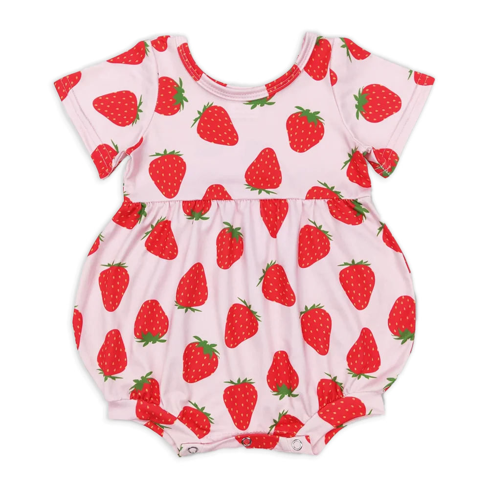 

SR0535Baby Girls Summer Rompers Baby Girls Strawberry Short Sleeve Rompers