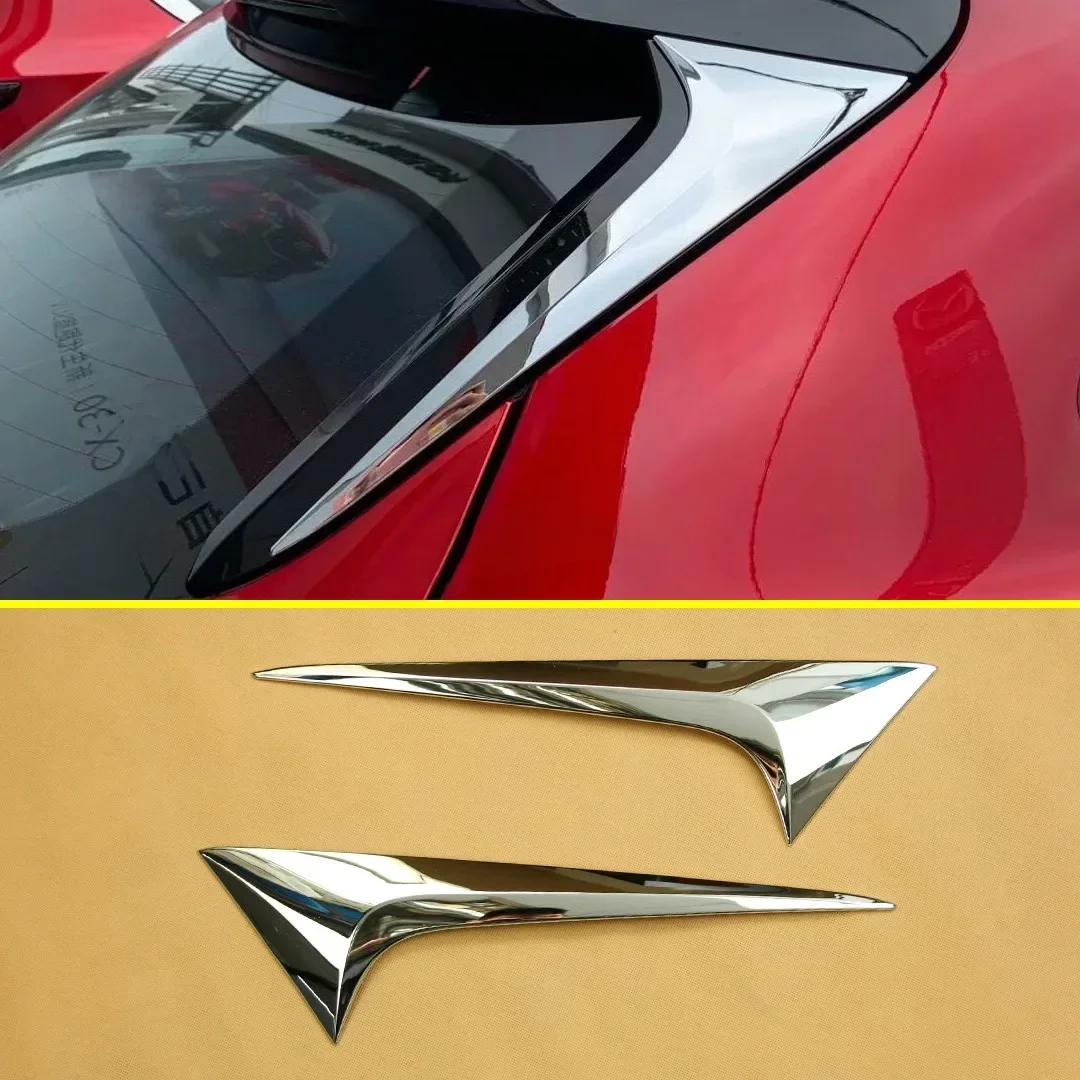 For Mazda CX-30 CX30 DM 2020-2025 Chrome Rear Tailgate Window Cover Trim Car Wing Spoiler Strips Accessories